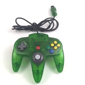 Nintendo N64 OEM Controller  CLEAR JUNGLE GREEN NUS-005 Tested & Working